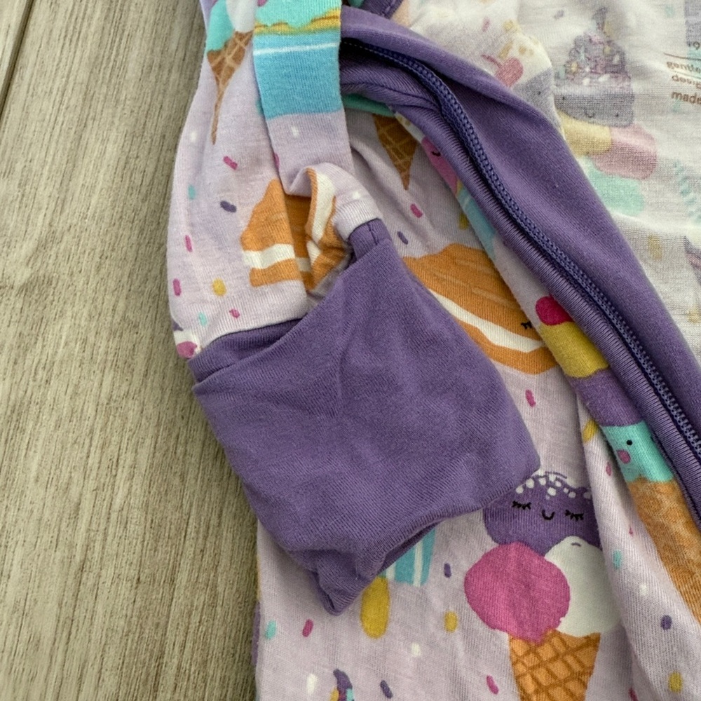 Little Sleepies Wilderberry Sundae Ice Cream Footie Pajamas 6-12 Months - Picture 5 of 8